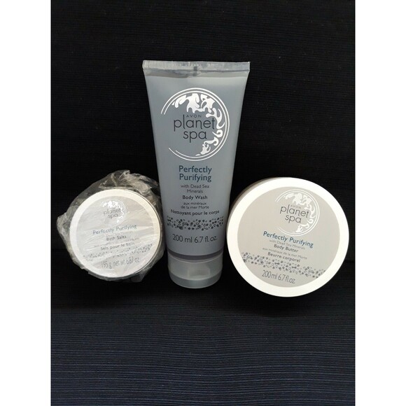 Avon 3pc Planet Spa - Perfectly Purifying Body Wash, Bath Salts, Body Butter Set - Picture 1 of 5